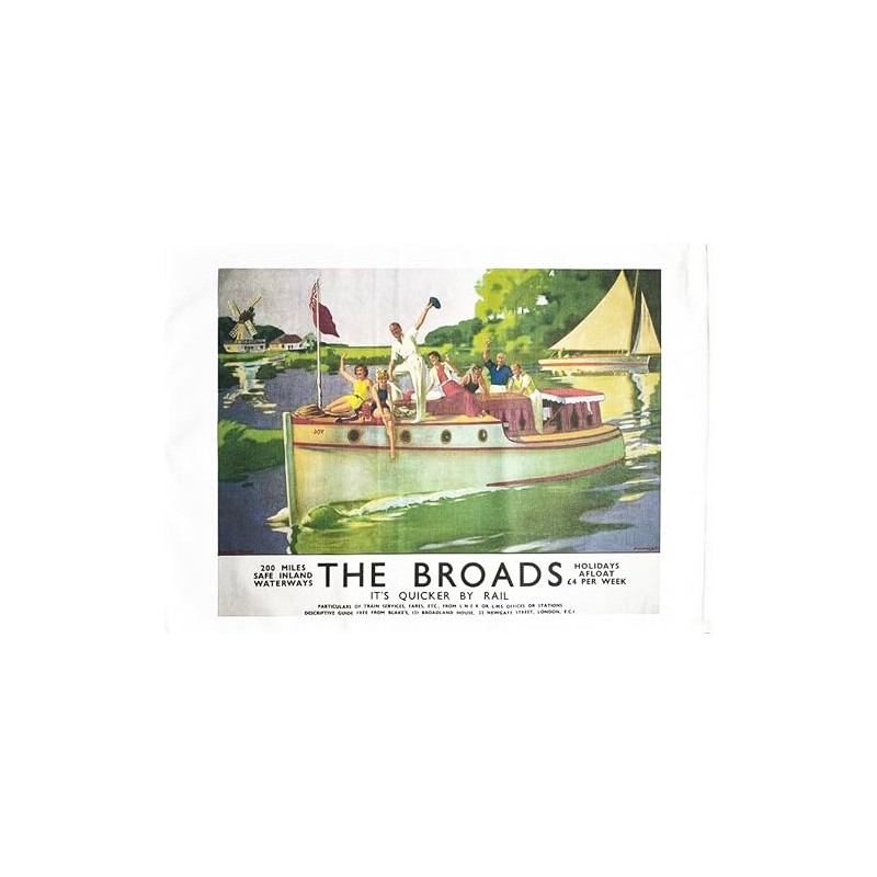 Half a Donkey The Broads vintage travel poster design large