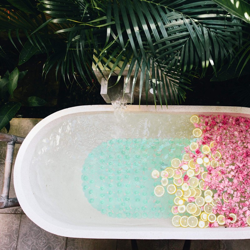 Relaxdays Stone Effect Bath Mat 68 x 35.5 cm Washable
