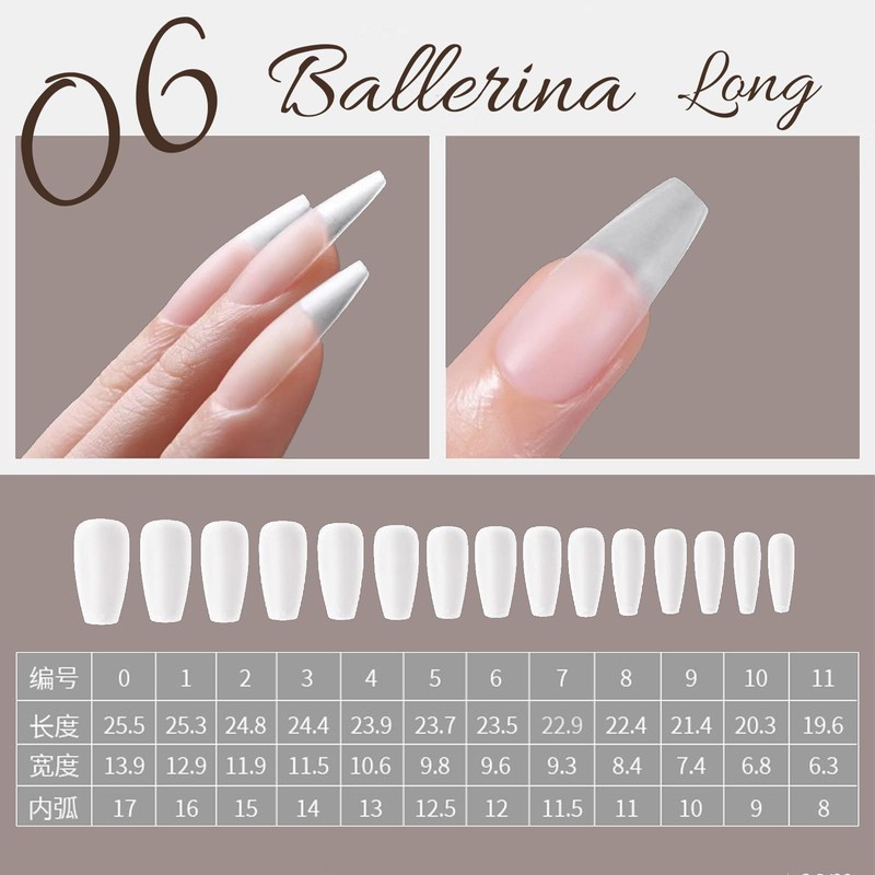 LULUGEL Nail Tip | Long Ballerina False Nail Tip |