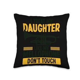 Marching Mellophone Lyre Brass Accessories Lover Mellophonist Brass Mellophone Player Throw Pillow, 16x16, Multicolor