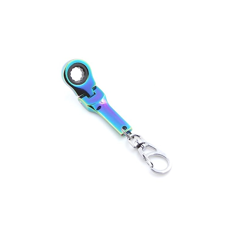 GT//Rotors 10mm Ratchet Wrench Keychain Flex Head 72-Tooth Mechanic Gift