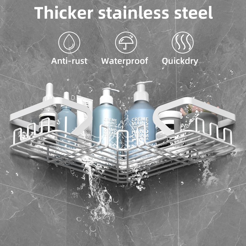 Kegii Shower Caddy Corner with Soap Holder, Shower Storage No