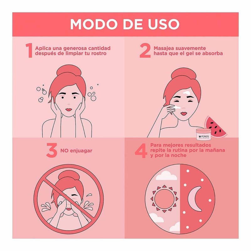 Pond's Cuidado Facial Fruity Hydra Fresh Sandía, Gel Hidratante, 110
