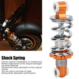 Generic Motorcycle Rear Air Shock Absorbers, Aluminum Alloy & Stainless Steel Spring, Orange, 125mm Hole Pitch, 400lb Damping, Scooter & Motorcycle Compatible