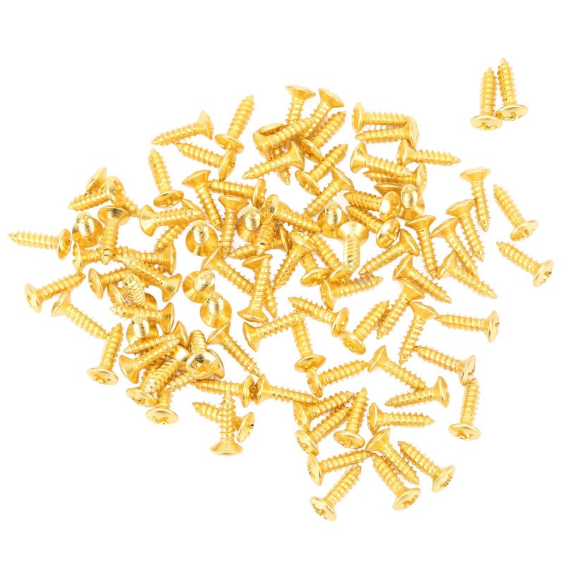 100PCS Guitar Pickguard Screws Metal Guard Plate Mounting Screw Electric