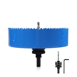 6-Inch Bi-Metal Hole Saw with Arbor for Metal, Wood & Plastic – 152mm Hole Cutter with Smooth Edge, Fast Chip Removal & Handy Kit for Various Projects