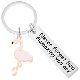 Kivosliviz Flamingo Keychain Flamingo Merchandise for Women Gifts Flamingo Jewelery Inspirational Flamingo Merch Flamingo Key Chain