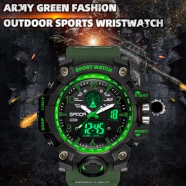 findtime Mens Military Watch Digital Analogue Watches Waterproof Sport Tactical Outdoor Wristwatch Big Face Alarm Stopwatch LED Wrist Watch for Men