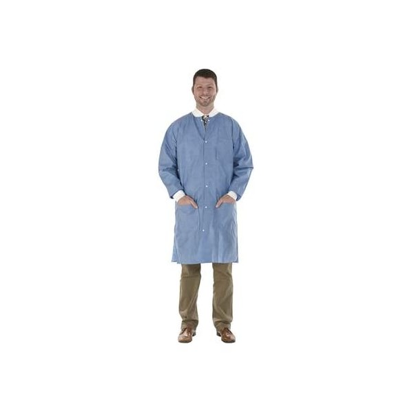 Medicom 8107-C SafeWear High Performance Lab Coat, Deep, Large, Blue