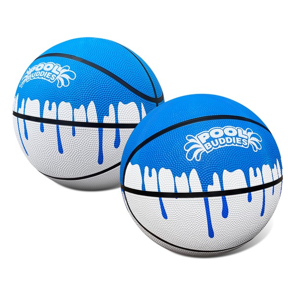 Pool Buddies Official Size Pool Basketball 2 Pack | Perfect Water Basketball for Swimming Pool Basketball Hoops & Pool Games | Regulation Size 7, Waterproof Basketball (Size 7, 9.4" Diameter)