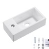 Small Wall Mounted Bathroom Sink, QISHKA 14.5" x 7" Ceramic