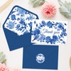 Whaline 24Pcs Blue Floral Thank You Cards with Envelopes and