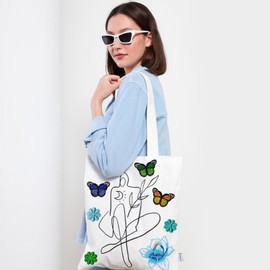 20 Pieces Iron on Patches for Clothing, Embroidery Butterflies and Flowers Iron on Patch, DIY Sew on Patches for Clothing for Bags, Clothes, Shoes, Hats