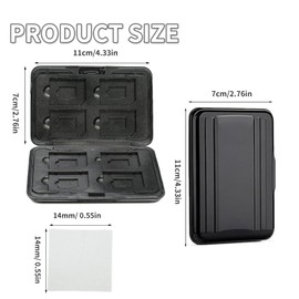 zhuyva Sd Card Case Holder, Sd Card Wallet, Memory Storage with Contains 1 Cleaning Cloth(Black)