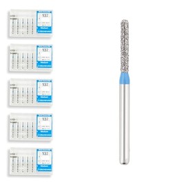 Cylindrical, Hemispherical End 2 mm Dia. Medium Grit Diamond Dental Bur 25 Pcs. 137.20M1