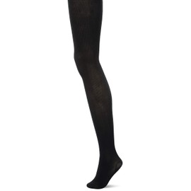 Gunze Tuche Women's Patterned Tights, Ribbed Collar, Sole Cupe Nylon, 60 Denier, black (black 19-3911tcx), L-LL