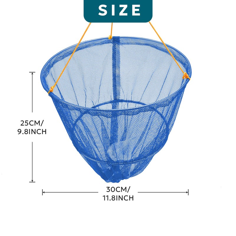 SF 2 Packs Portable Crab Drop Net with Net Bait