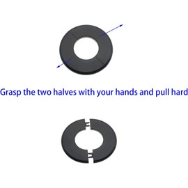 OZXNO ID 1.0" ABS Wall Split Flange 4 Pcs Split Decorative Escutcheon Self-Adhesive Wall-mounted Water Pipe Cover Accessories (Black)