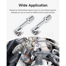 ACZCR 1/2" Drive L-Type Diesel Injector Fuel Line Injection Sockets Wrench Set 12mm 14mm 16mm 17mm 18mm 19mm with Carrying Case (6PCS)