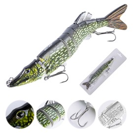 Goture Artificial Bait Pike, Gliding Bait, Jointed Pike Bait, Topwater Fishing Lure for Segment Swimming Bait, Lifelike Fishing Lure Set Fish Bait for Zander, Perch, Trout, Wobbler, Swimbait