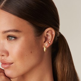 PAVOI 14K Rose Gold Plated Lightweight Hoop Earrings for Women | Wide Flat Hypoallergenic Huggie Hoops | Minimalist Jewelry 16mm Small Earrings