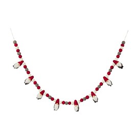 Mud Pie Christmas Gnome Wool Garland, Red
