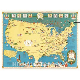 Historic Map : Americans of Negro Lineage, 1946, Louise E. Jefferson, Vintage Wall Art : 24in x 18in