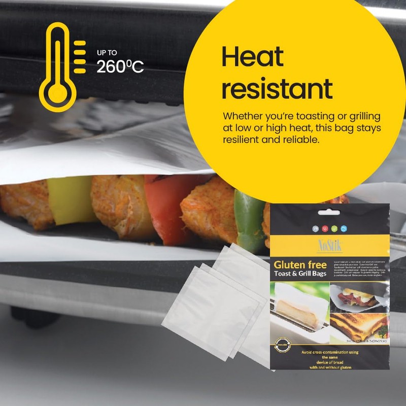 4pc Nostik Reusable 17.5/25cm Gluten-Free Grill & Toast Bag Set