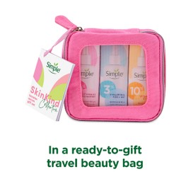 Simple Skin Kind Booster Serum Gift Set with a small travel beauty bag skin care products for her 3 piece