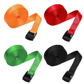 Senzkon Ratchet Tie Down Straps 4 PCS 3m*25mm Load Capacity 350lbs, Quick-adjust Heavy Duty Lashing Strap Tensioning Belts for Securing Goods or Luggage on Trucks,Kayaks,Motorbikes (4PCS,3m*25mm)