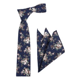 Conjunto de pañuelos de algodón y lino para hombre a juego, Azul marino y blanco, Talla única