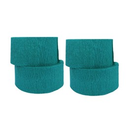 Teal Peacock Crepe Paper Streamer Party, 290 Feet Total, Made in USA