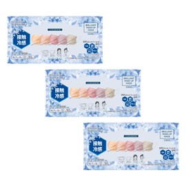 [錦尚金nishikin] 接触冷感 不織布マスク 5色アソート 各6枚30枚入りx3箱セット クール ブリリアント メイクアップ プリーツ型00番 アプリコットピンク ピーチピンク ローズピンク ラベンダーアッシュ ミルキーグレイ チーク 可愛い 血色マスク カラー PFE BFE VFE 花粉 99%カットフィルター採用