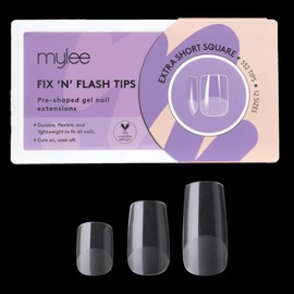 Mylee Fix N Flash Soft Gel Tips - 552 PCS Full Cover Nail Art Extensions Flexible & Resistant 12 Different Sizes Fit All Nails (Extra Short Square)