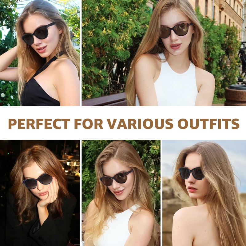 TJUTR Polarised Sunglasses for Women Retro Sunglasses Ladies Sunglasses with