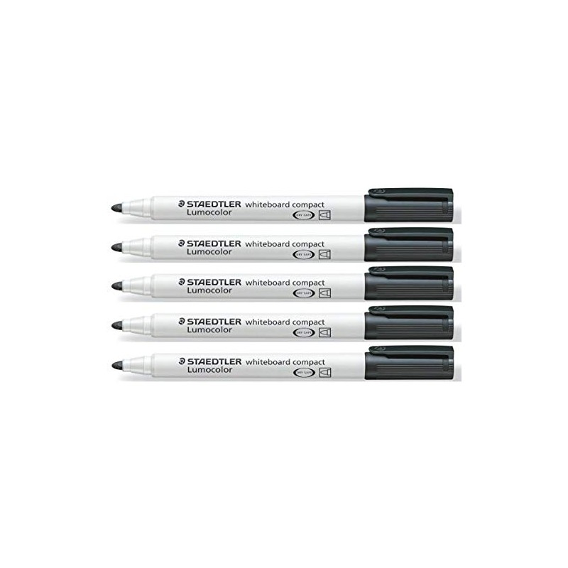 Staedtler Black Lumocolor Compact Whiteboard Board Markers Pens Drywipe 341
