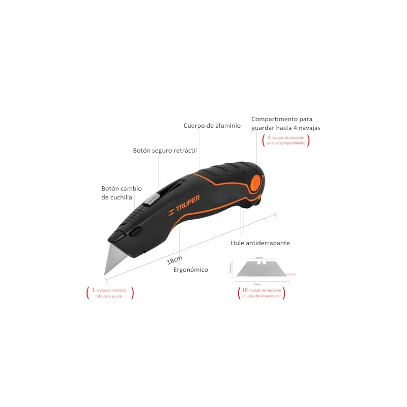Cutter Profesional Industrial Escolar Uso Rudo Con Repuestos