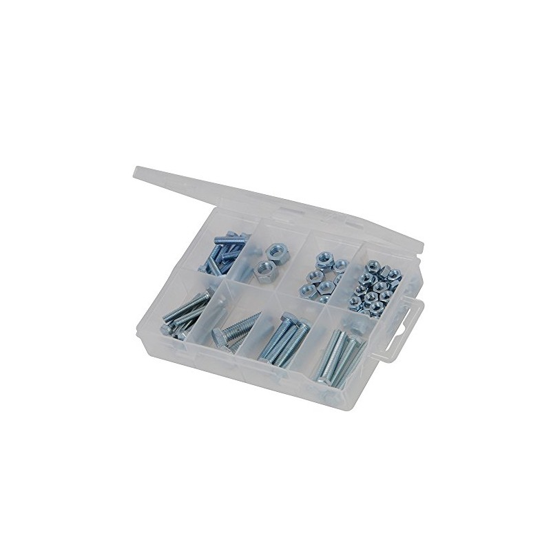 Fixman 662943 Hexagonal Screws and Nuts Assortment 75 Pieces, Grey,