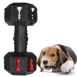 Jomilly Dog Chew Toys for Aggressive Chewers Indestructible Dog Toys Tough Natural Rubber Dumbbell Toy for Small Medium Large Dogs XLarge Black