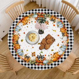 bnhjsdw - Mantel redondo elástico, apto para mesas de 45 a 54 pulgadas, mantel redondo ajustable con borde elástico, fundas de mesa lavables resistentes al agua para comedor, fiesta y decoración de