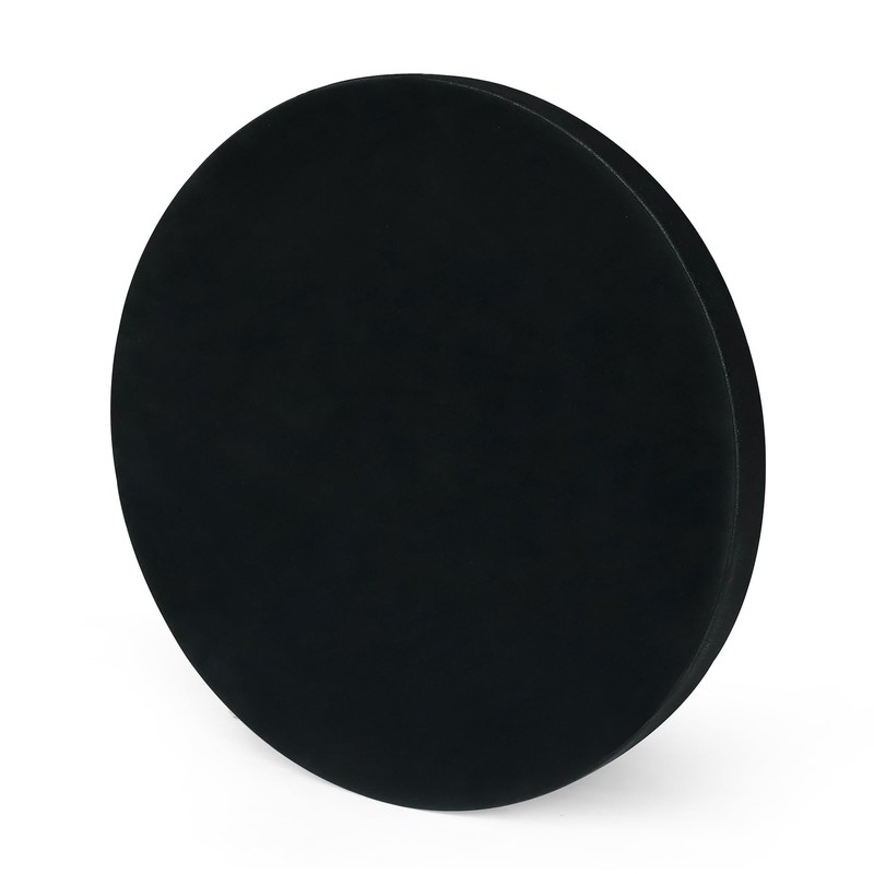 HofferRuffer Large Round Serving Tray 24'', Elegant Faux Leather Circle