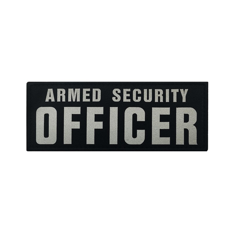 Armed Security Officer Reflective Patches with Hook and Loop Backing,