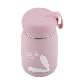 Taza Termo de Acero Inoxidable Botella de Vacío con Taza de Vacío de 320 Ml, Mini Botella de Agua Taza de Vacío Liviana y Portátil, para Viajes para Picnic (PINK)