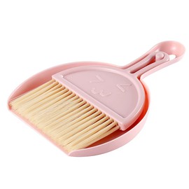 Engjajo Mini Hand Brooms Small Dust Pan and Brush Set for Table, Desk, Countertop, Key Board, Cat, Dog and Other Pets (Pink) ENG547
