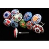 Mix of Vintage Ceramic Knobs, Pack of 12, Flower Design