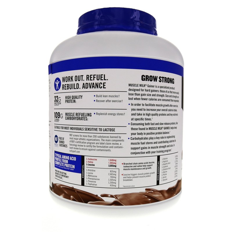 Muscle Milk Gainer Protein Powder, Chocolate, 32g Protein, 5 Pound