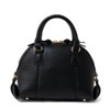 VITAFELICE Round Zipper 2-Way Mini Handbag for Women inb-10160p, Black,