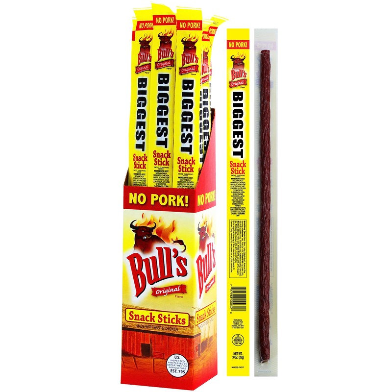 Bull's Original 0.9oz Snack Sticks – 24 Count Box (Made