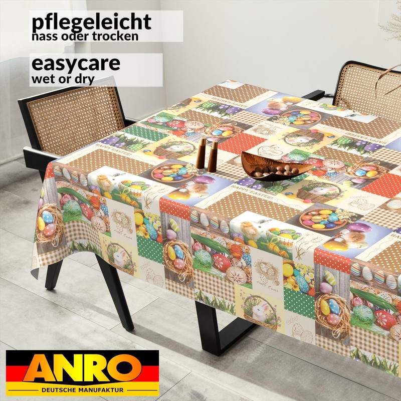 ANRO Ostara Oilcloth Tablecloth, Washable, Oilcloth, Garden Tablecloth, Outdoor, Indoor,