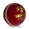 SPORTISH Premium Leather Cricket Test Ball - Red Hand Stitched